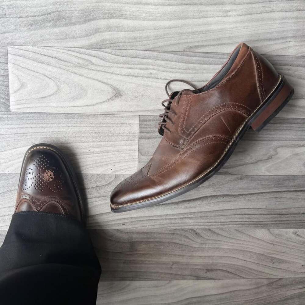 Joseph Abboud Brown Leather Oxford Dress Shoes